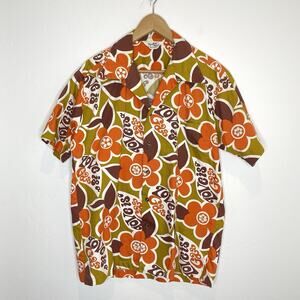 Vintage 60’s Paradise Hawaii Honolulu Button Up Shirt Love Is A Gas Mens Large